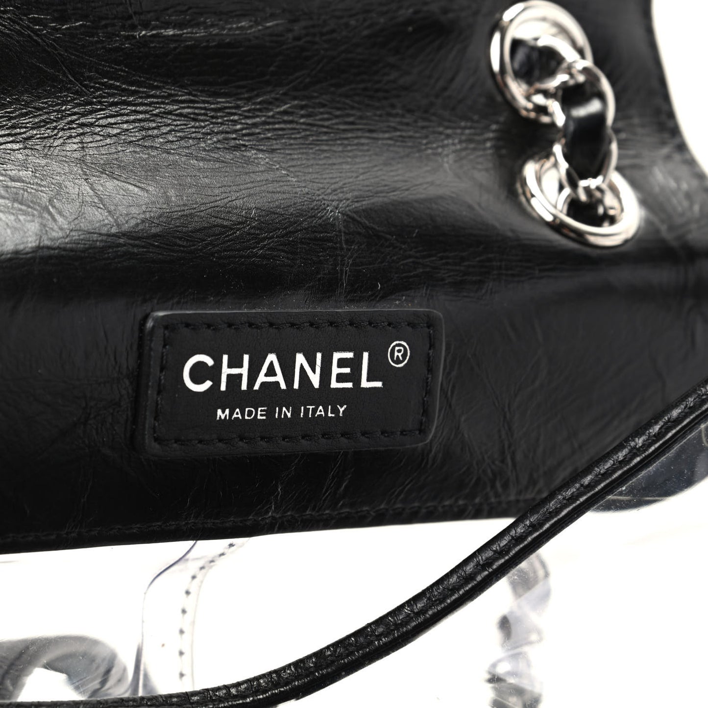 Crumpled Calfskin PVC Quilted Backpack Black