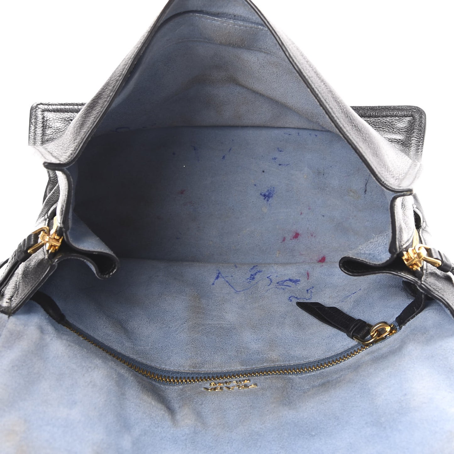 Glace Calfskin Etiquette Flap Shoulder Bag Black