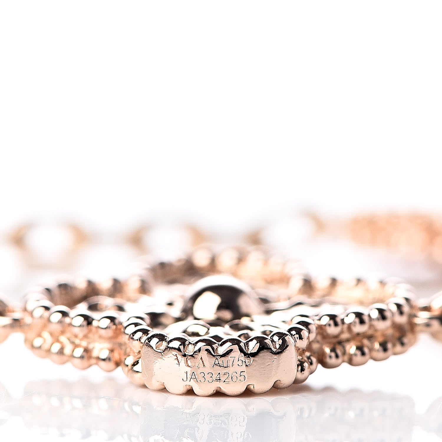 Van Cleef & Arpels 18K Rose Gold 5 Motifs Vintage Alhambra Bracelet 4 of 5