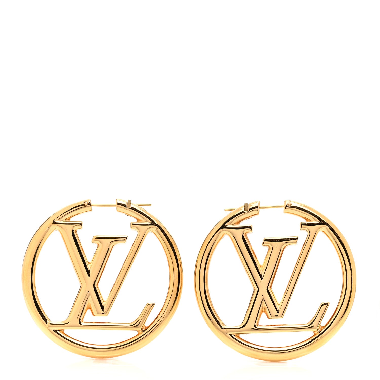 Louis Vuitton Metal Louise Hoop Earrings Gold 1 of 4