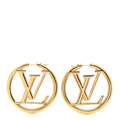 Louis Vuitton Metal Louise Hoop Earrings Gold 1 of 4