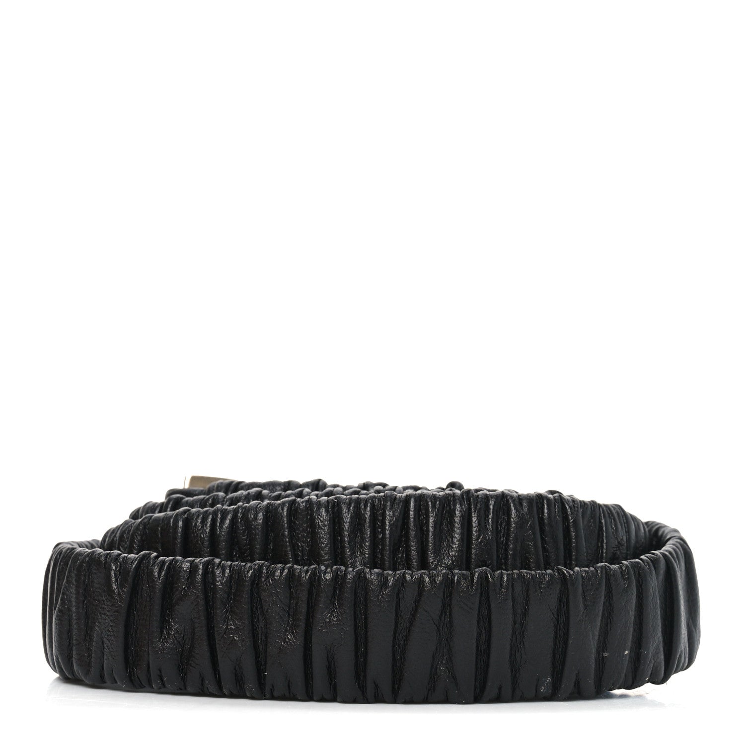 Chanel Lambskin Crystal Logo Belt 95 38 Black Gold 2 of 4