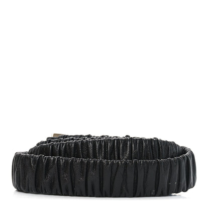 Chanel Lambskin Crystal Logo Belt 95 38 Black Gold 2 of 4