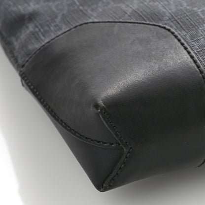 Gucci Soft GG Supreme Monogram Appia Calfskin Web East West Messenger Bag Black Grey 6 of 7