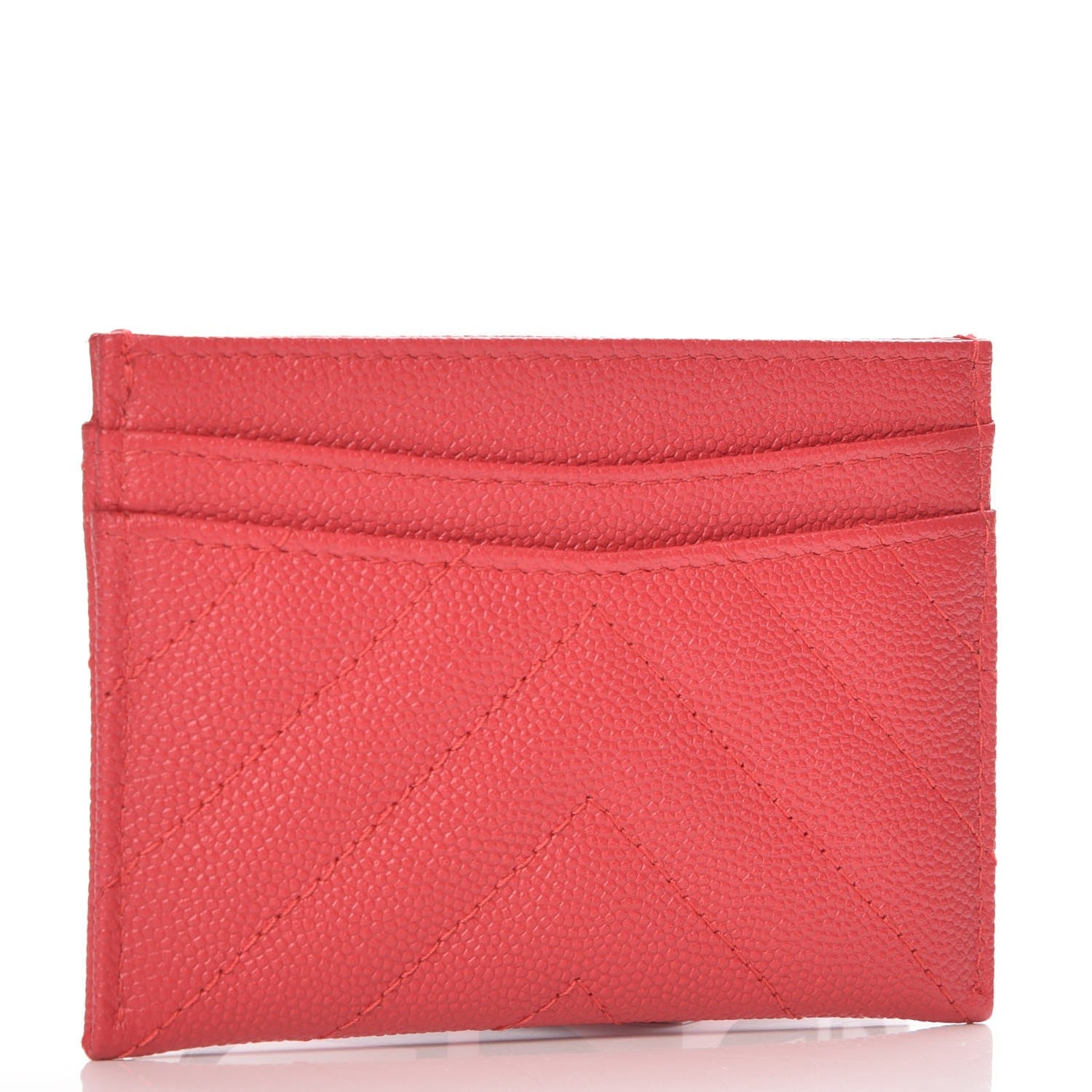 Chanel Caviar Chevron Quilted Card Holder Pink 3 of 9
