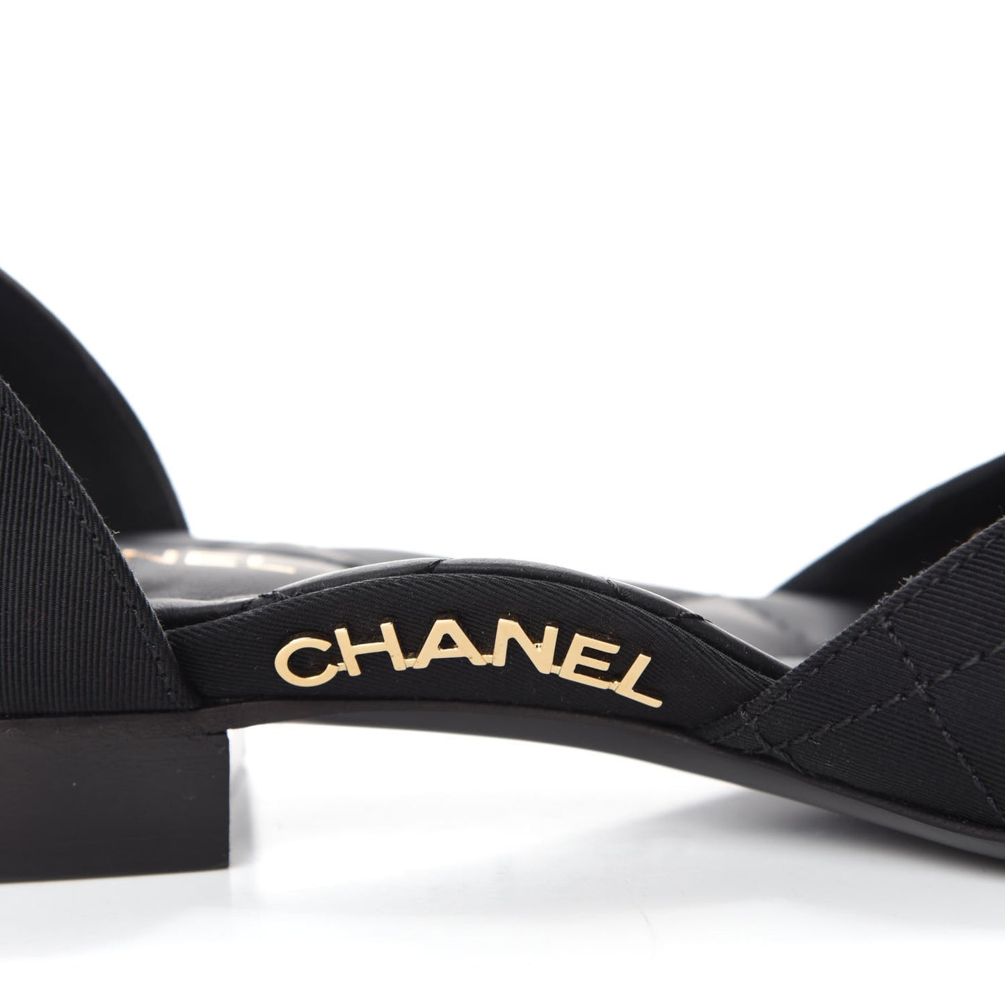 Grosgrain Cap Toe CC Ankle Strap Sandals 36 Black
