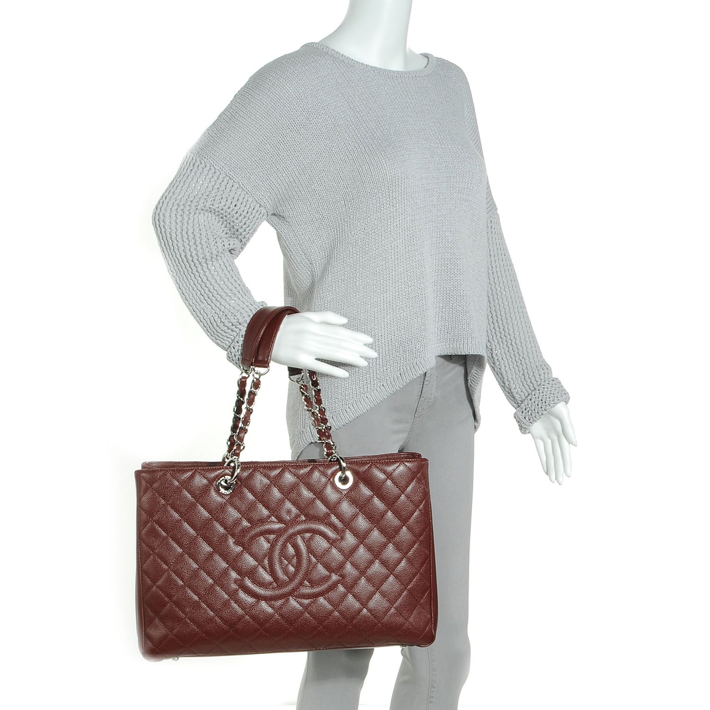Caviar XL Grand Shopping Tote GST Bordeaux
