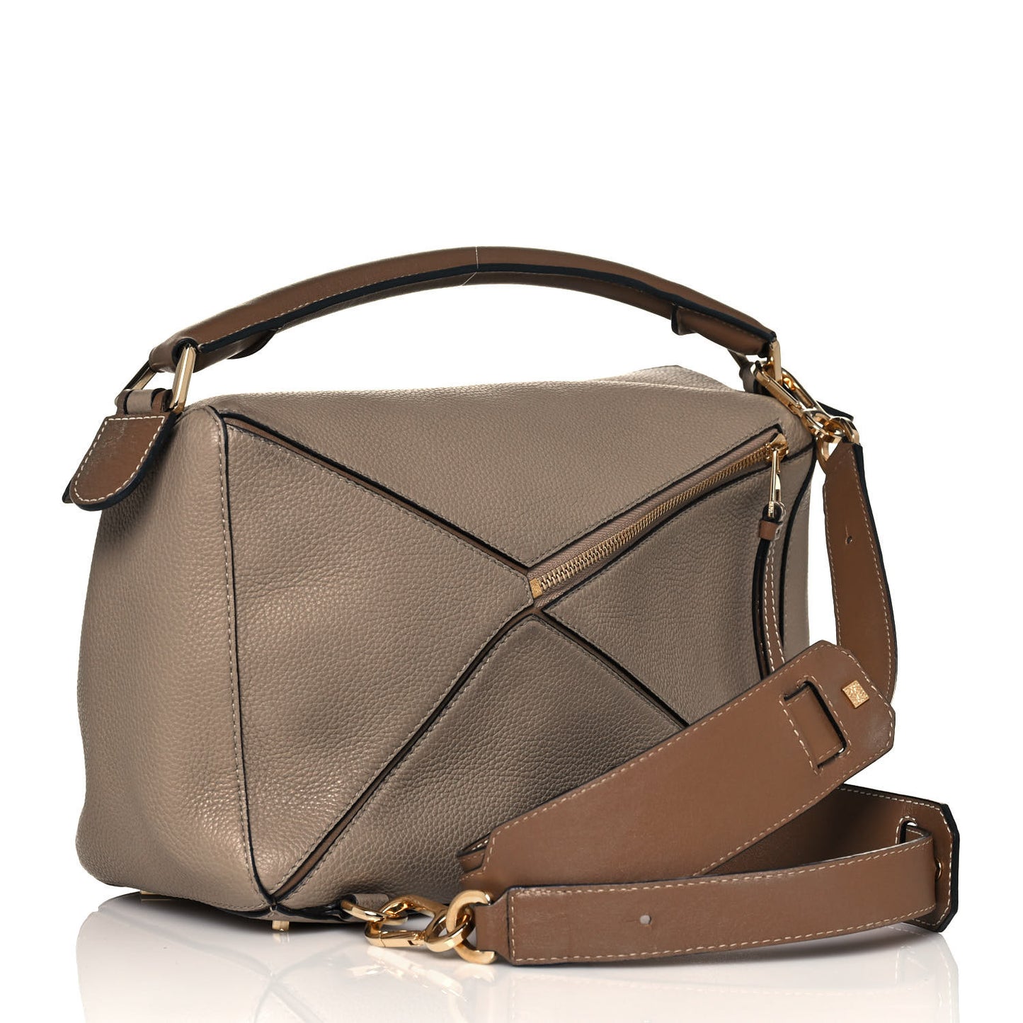 Calfskin Medium Puzzle Bag Sand Mink
