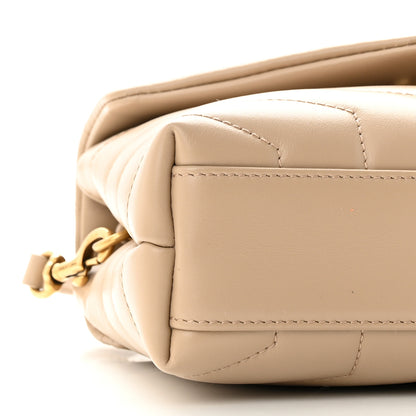 Saint Laurent Calfskin Y Quilted Monogram Toy Loulou Crossbody Bag Dark Beige 8 of 9