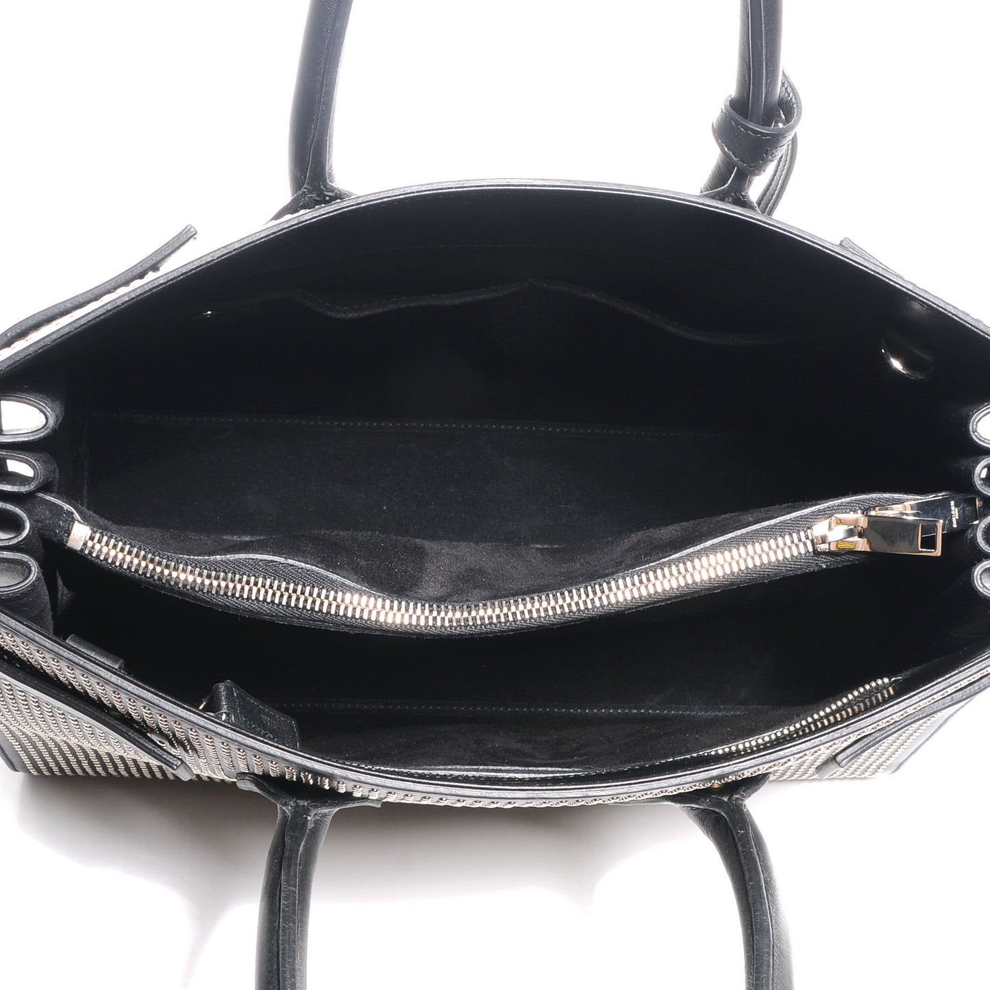 Studded Leather Small Sac de Jour Carryall Black