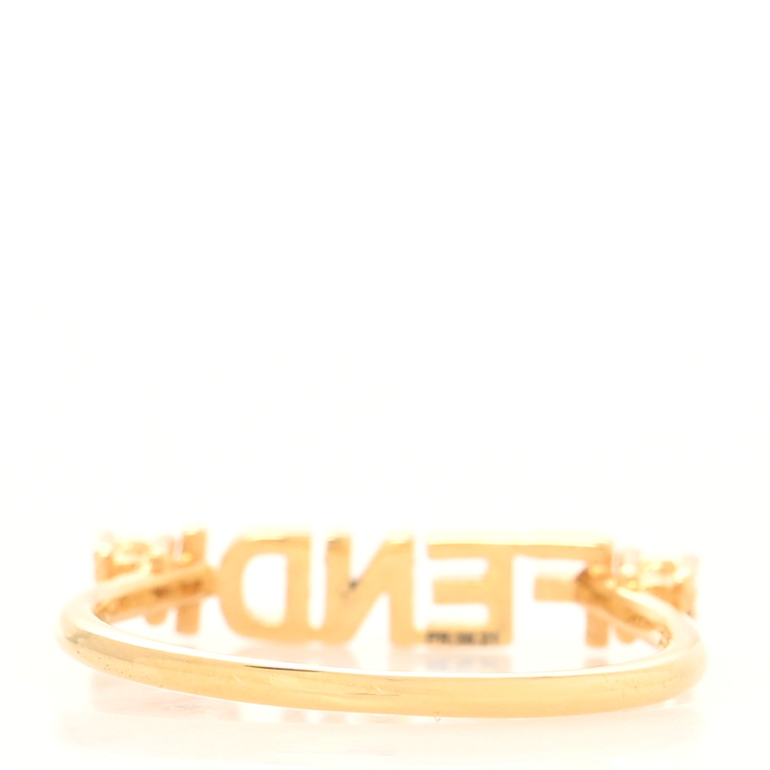 Fendi Metal Crystal Signature Ring Gold 3 of 5