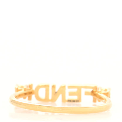 Fendi Metal Crystal Signature Ring Gold 3 of 5