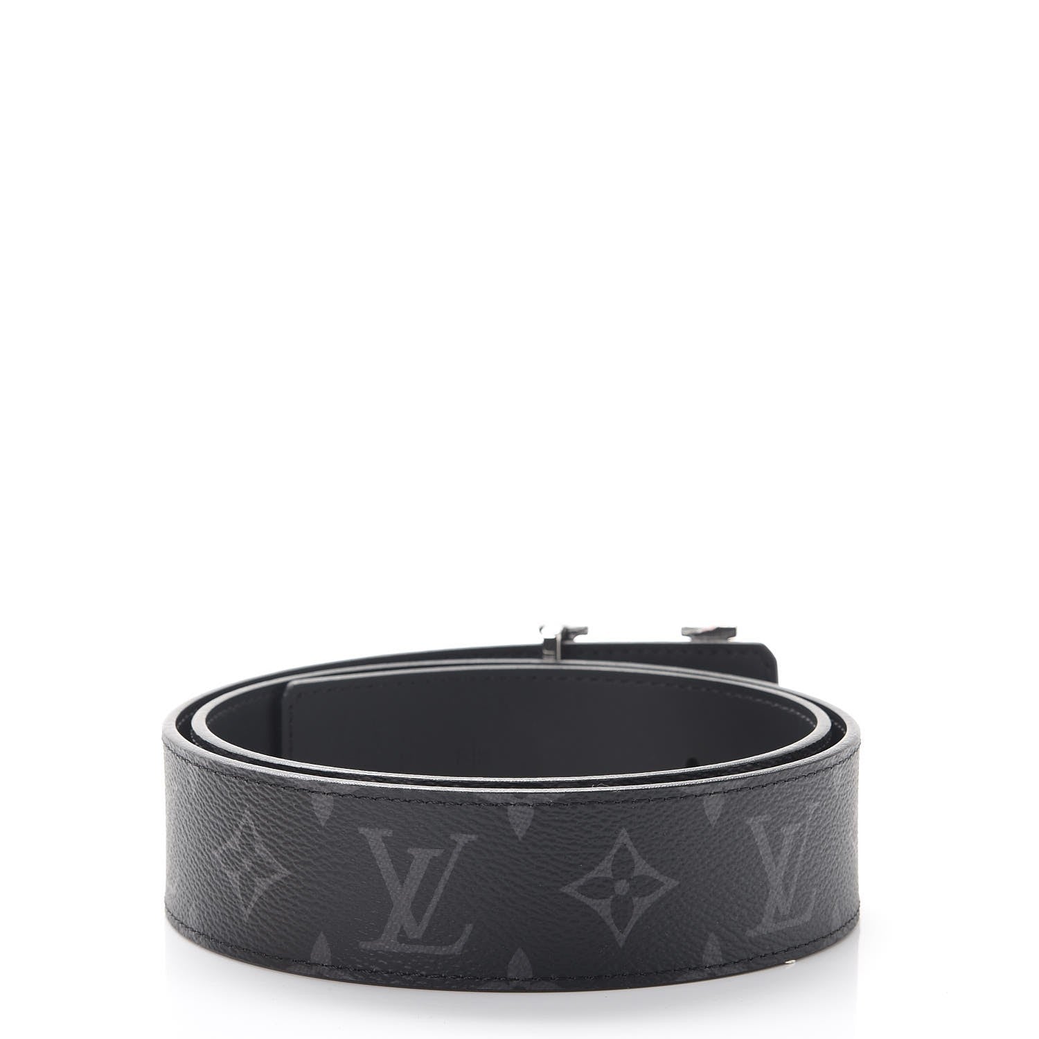 Louis Vuitton Monogram Eclipse Taigarama 40mm LV Initiales Reversible Belt 80 32 Black 3 of 8