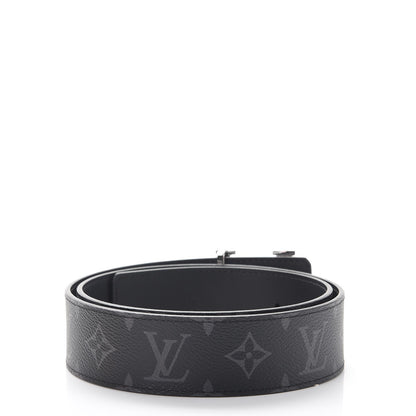 Louis Vuitton Monogram Eclipse Taigarama 40mm LV Initiales Reversible Belt 80 32 Black 3 of 8