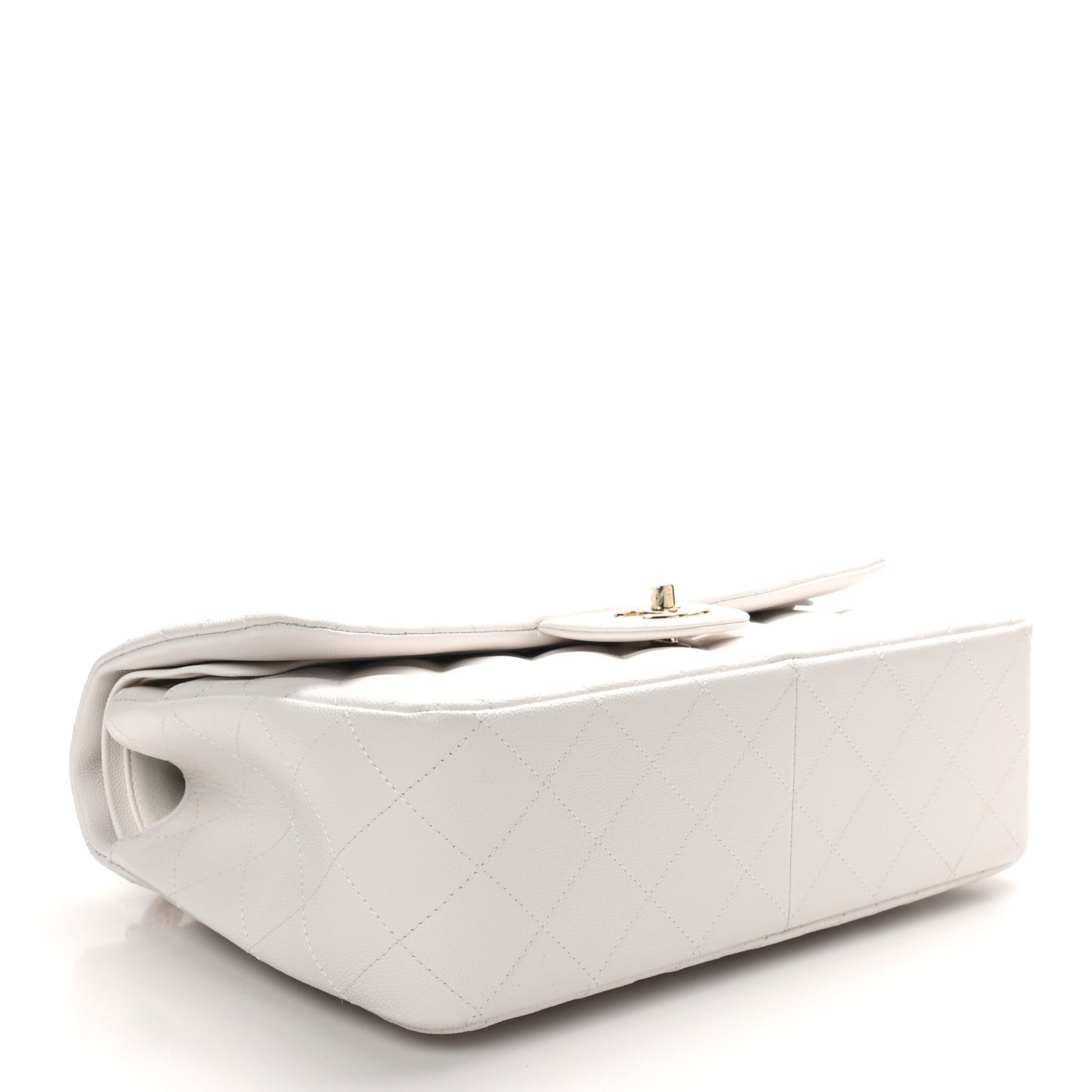 Chanel Caviar Quilted Jumbo Double Flap White 4 of 11