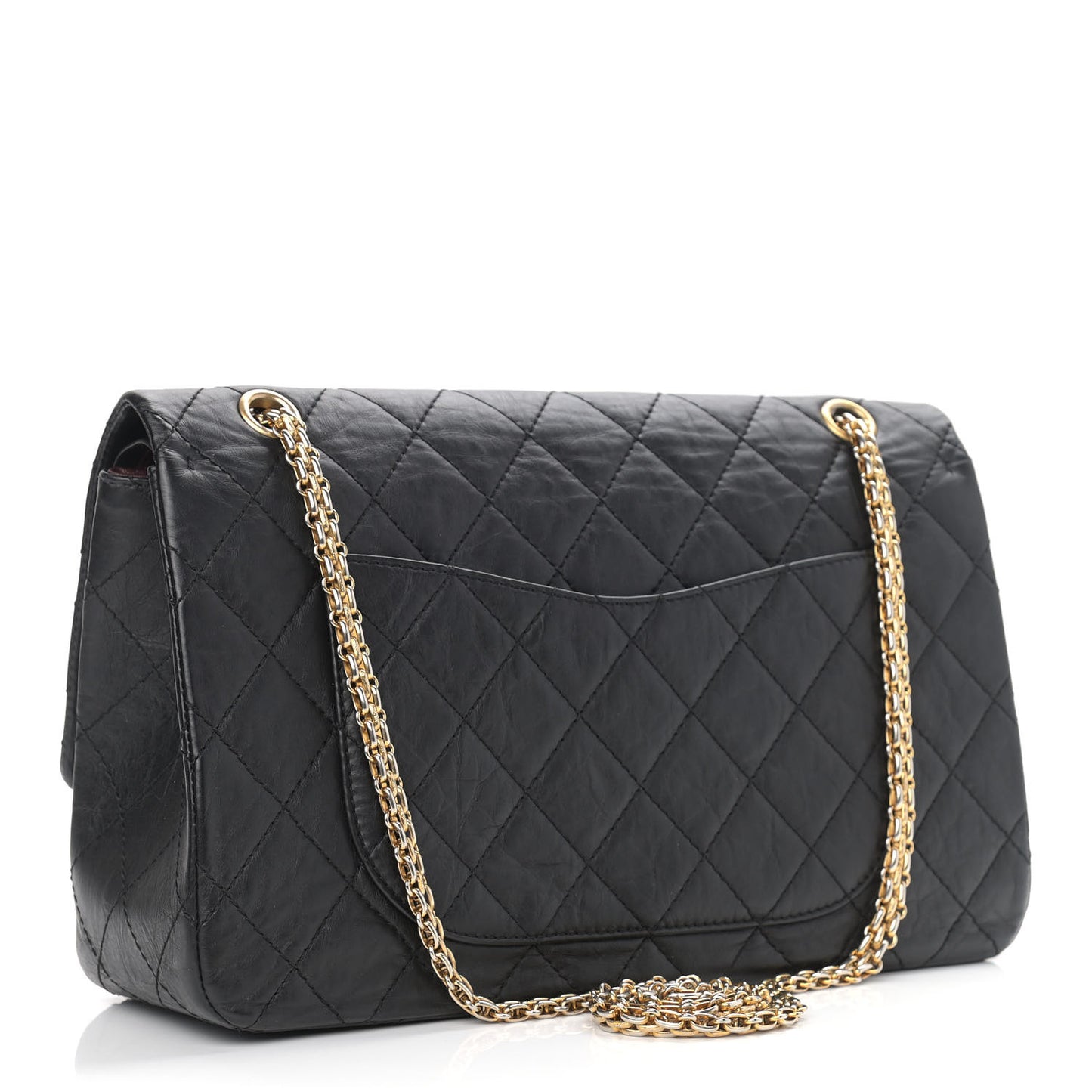 Aged Calfskin Quilted 2.55 Reissue 227 Flap Black