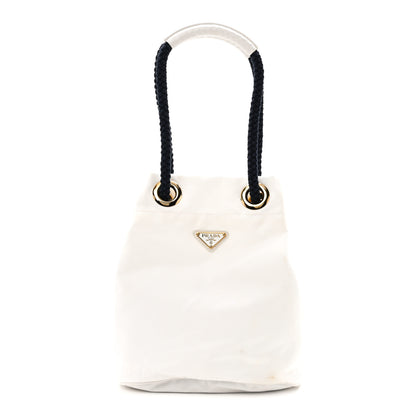 Prada Re-Nylon Triangle Mariner Small Bucket Bag White Baltico 1 of 9