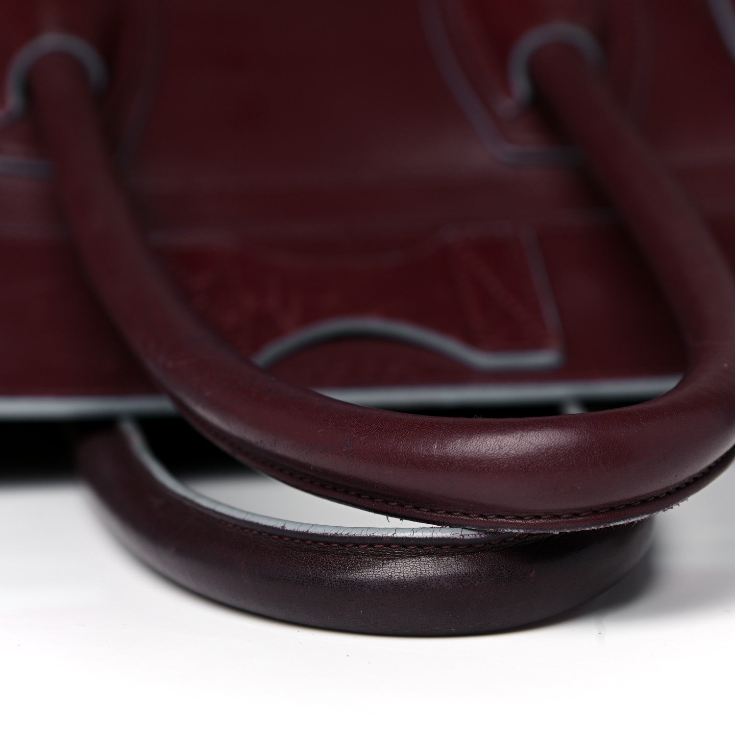 Celine Palmelato Mini Luggage Burgundy Azur Blue 28 of 33