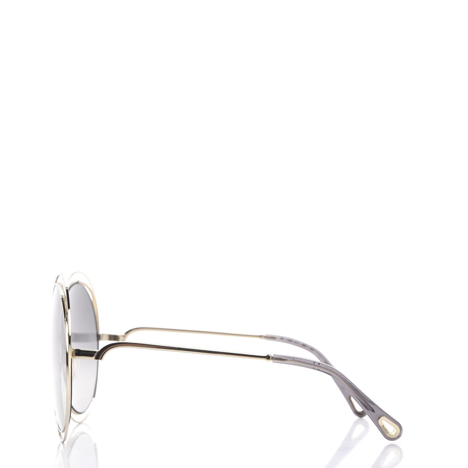 Chloe Oversize Round Carlina Oversized Round Sunglasses CE114S Gold Grey Metallic 3 of 7