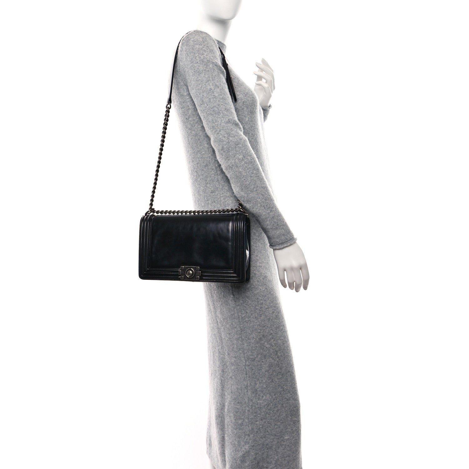 Chanel Glazed Calfskin Medium Boy Flap Black 3 of 14