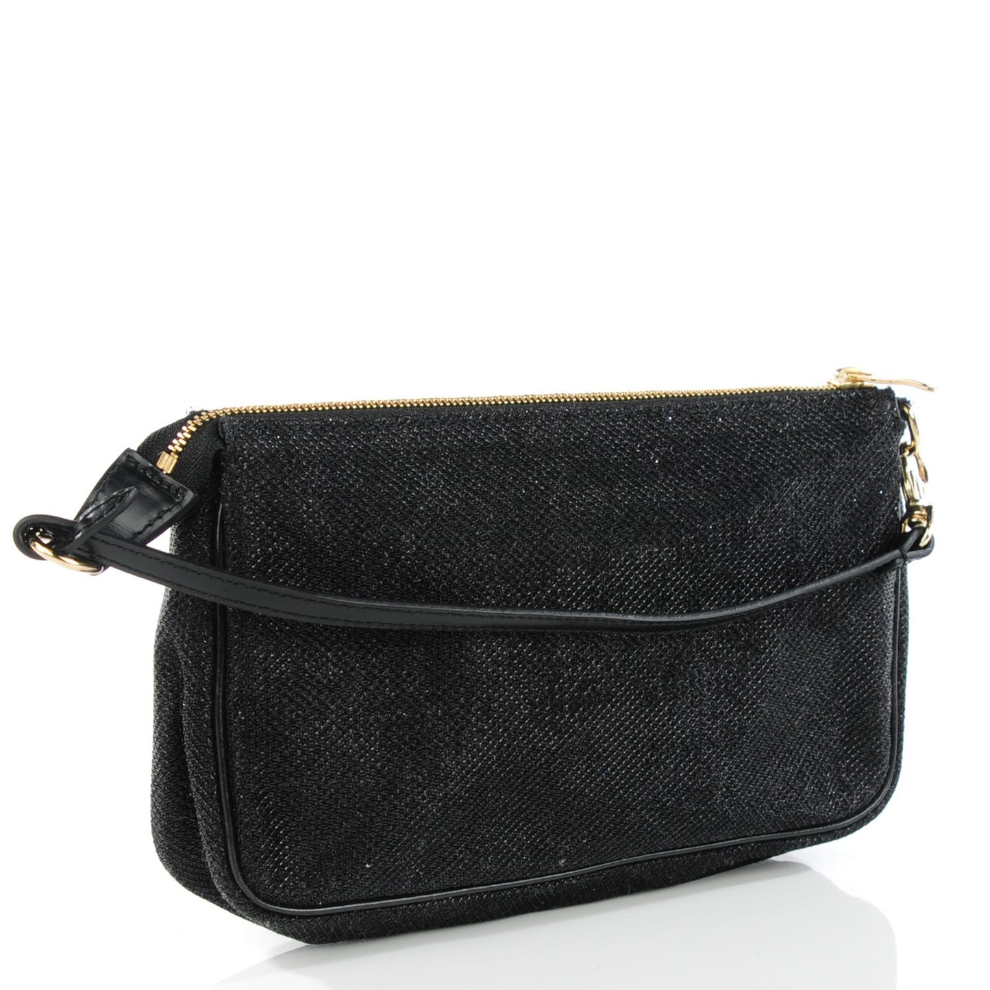 Glitter Lame Fabric Rella Clutch Black