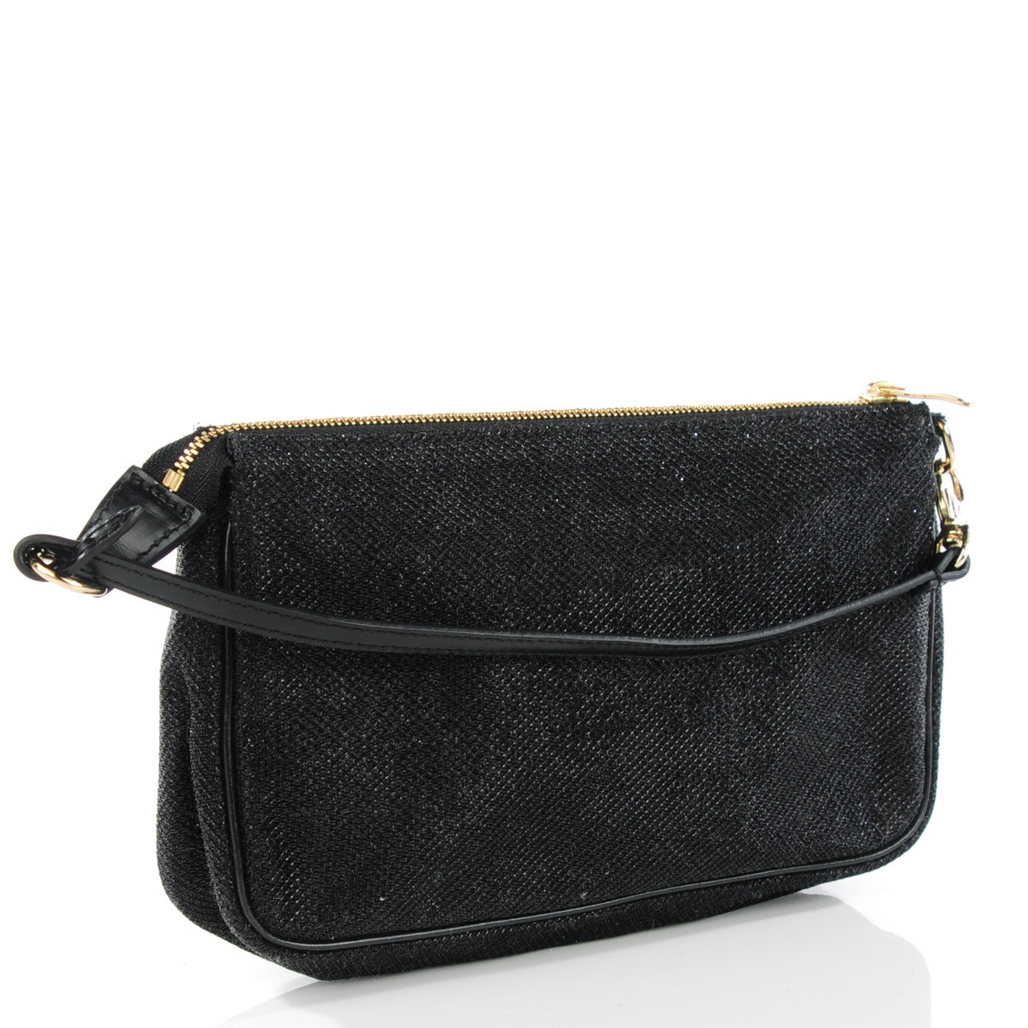 Jimmy Choo Glitter Lame Fabric Rella Clutch Black 3 of 7