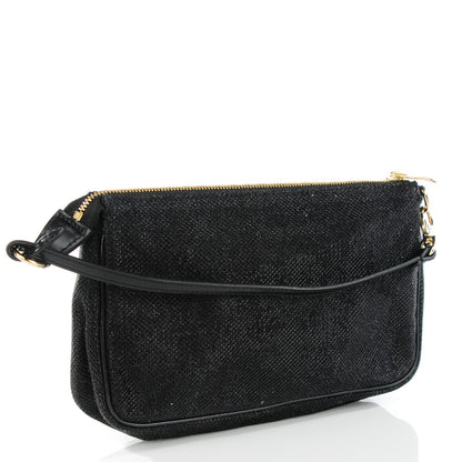 Jimmy Choo Glitter Lame Fabric Rella Clutch Black 3 of 7