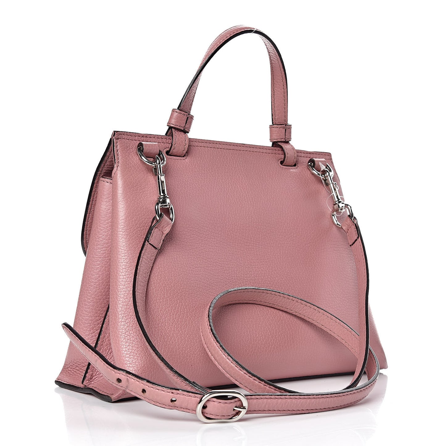 Cellarius Calfskin Small Bamboo Daily Top Handle Bag Carmine Rose