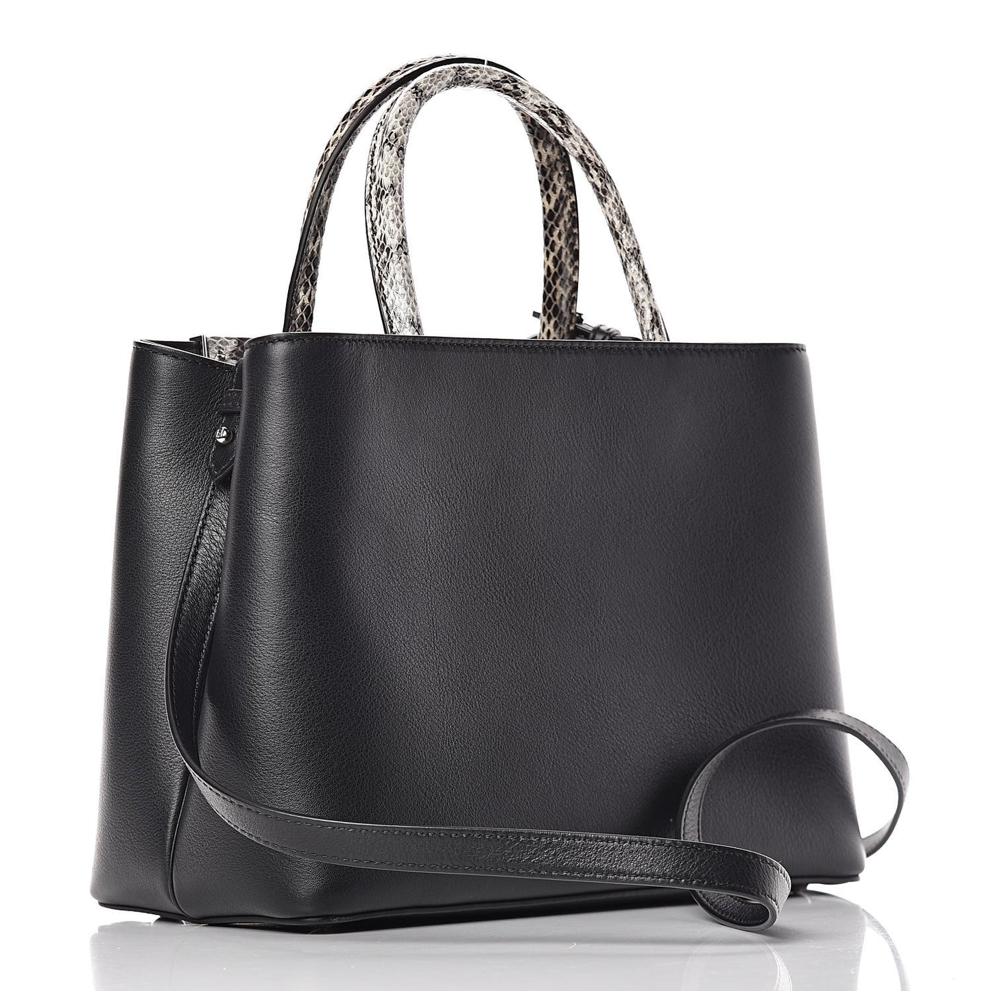 Vitello Dolce Elaphe Petite 2Jours Tote Black