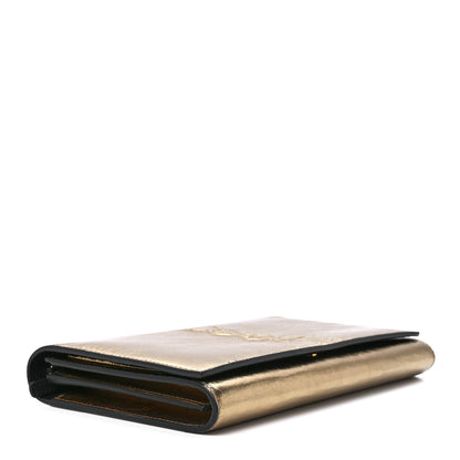 Saint Laurent Metallic Calfskin Monogram Belle de Jour Chain Clutch Gold 4 of 11