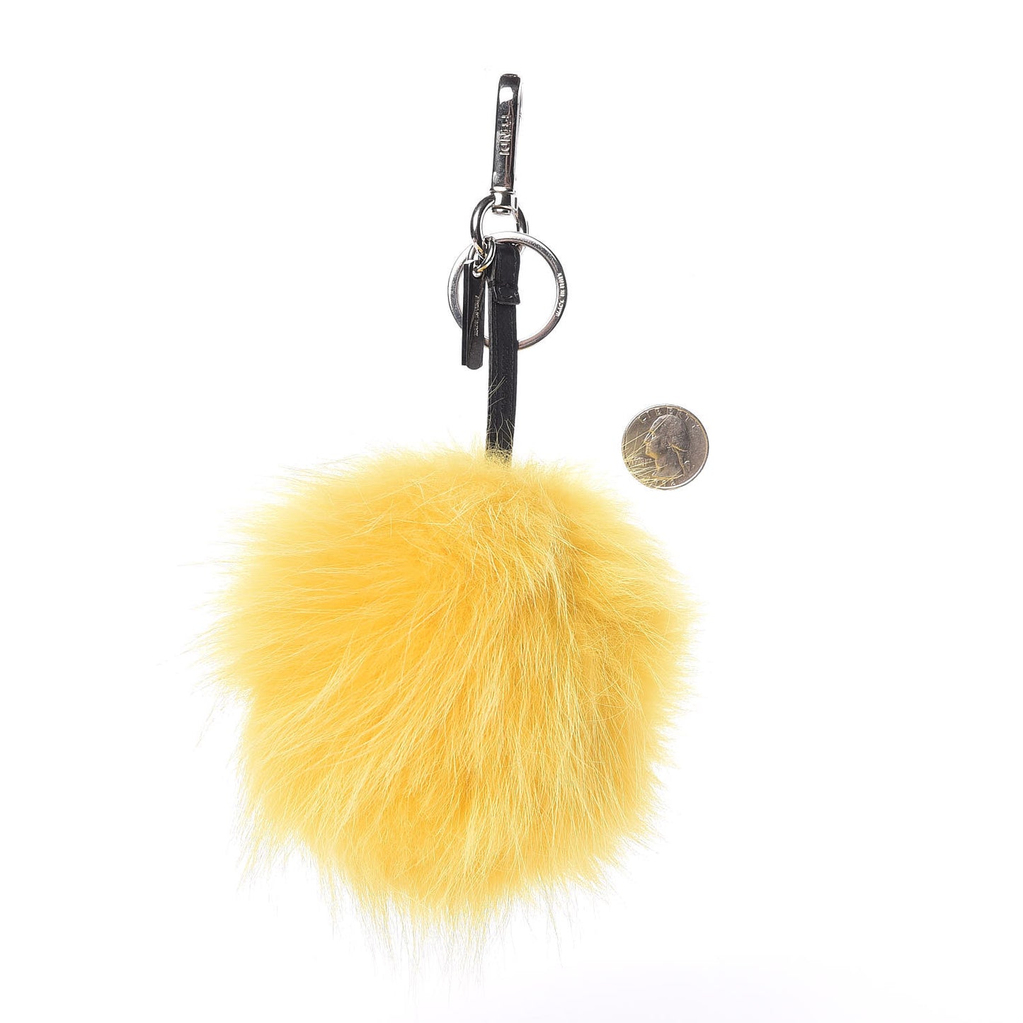 Fox Fur Smiley Bag Charm Yellow