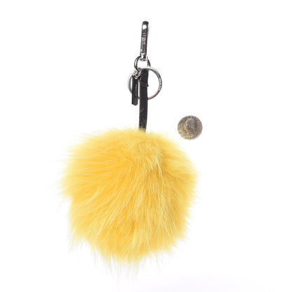 Fendi Fox Fur Smiley Bag Charm Yellow 2 of 4