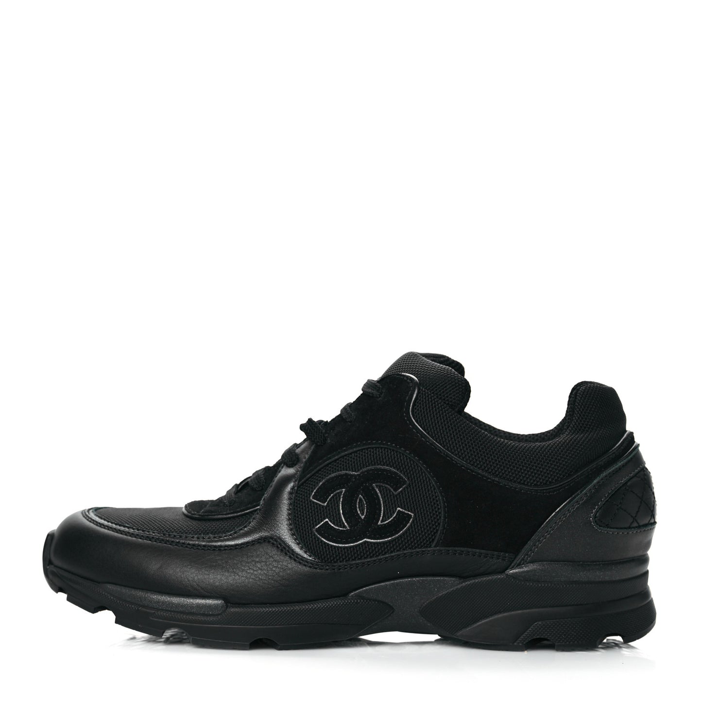 Toile Suede Calfskin CC Sneakers 40.5 Black
