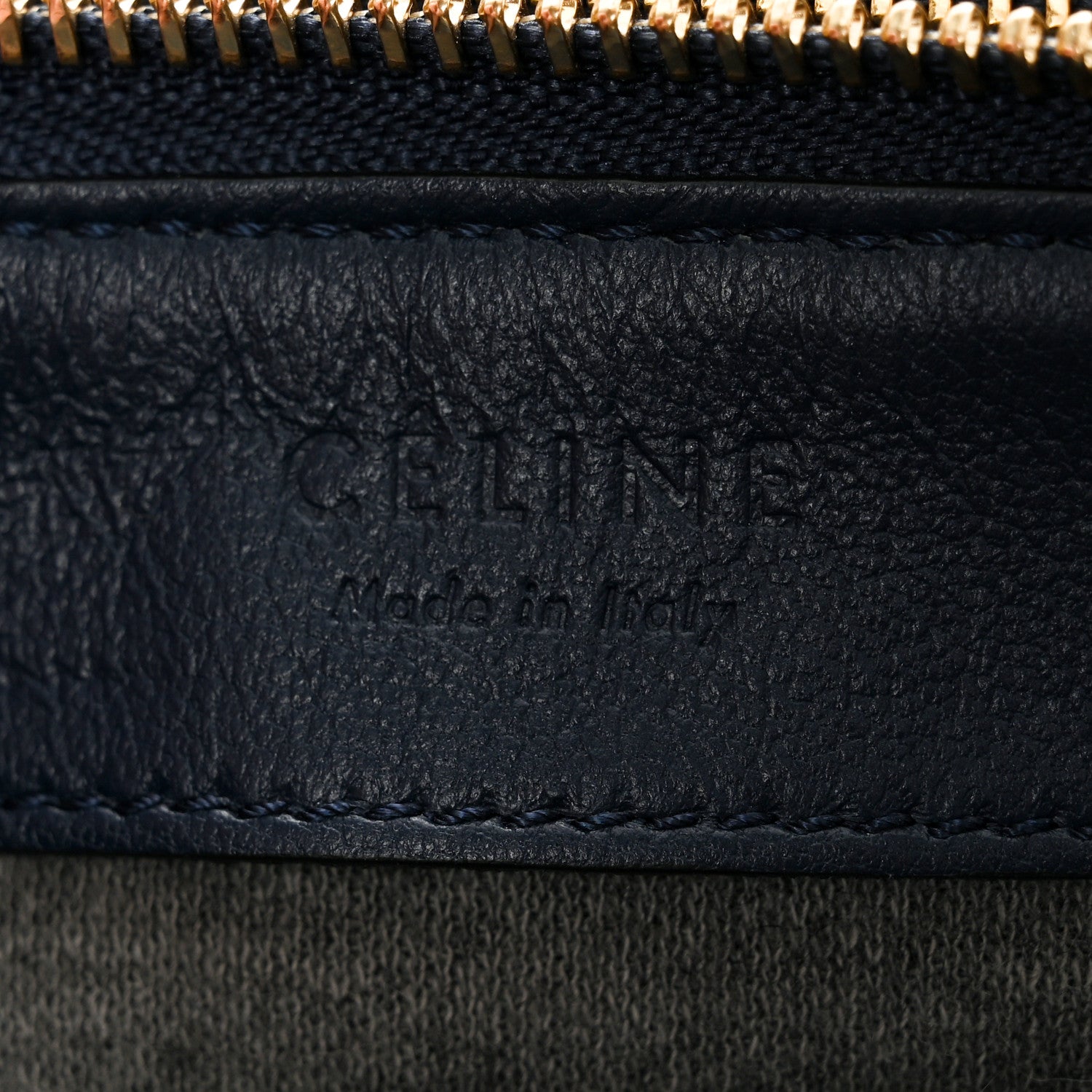 Celine Lambskin Large Trio Crossbody Bag Navy Blue 7 of 13