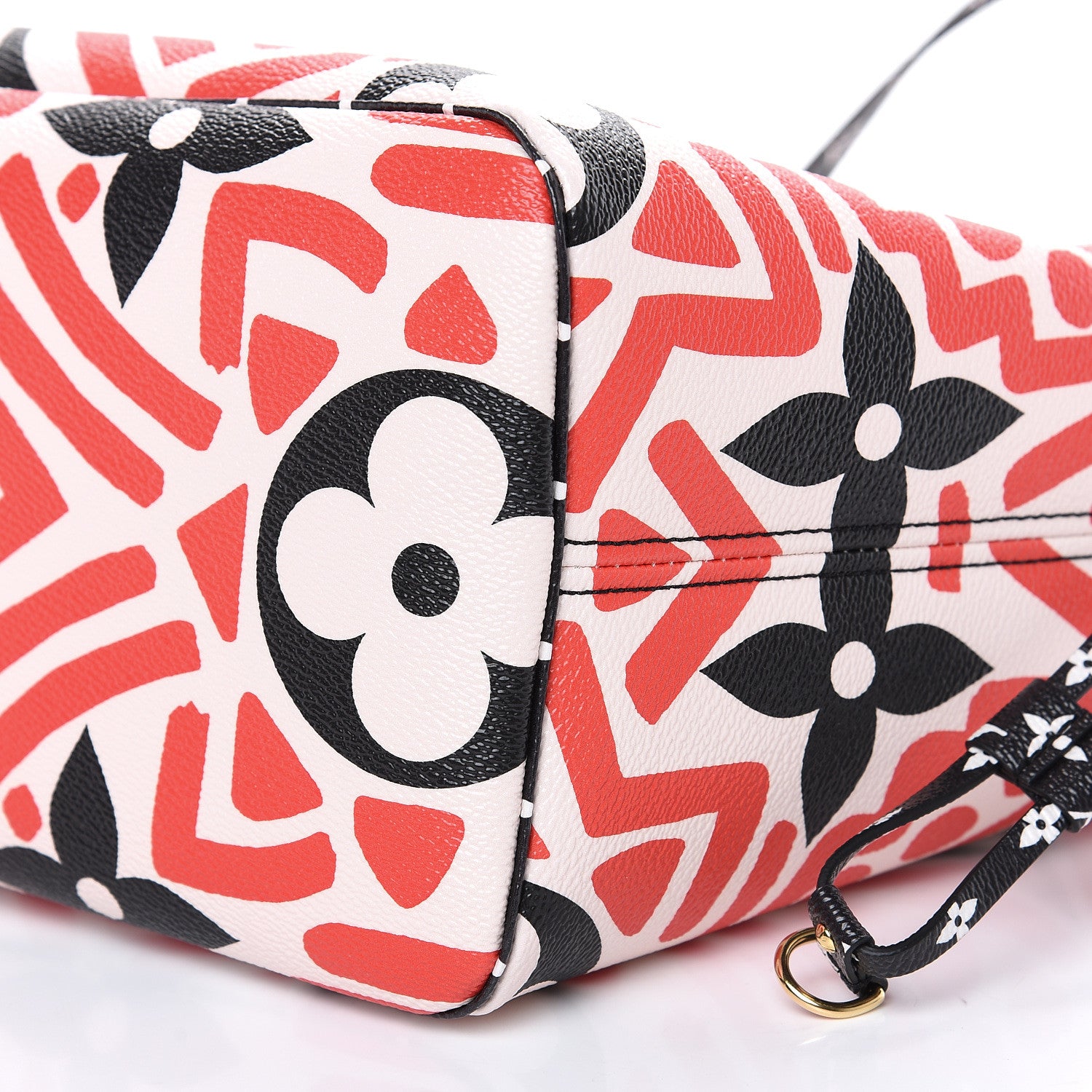 Louis Vuitton Monogram Giant Crafty Neverfull MM Creme Rouge Black 8 of 9