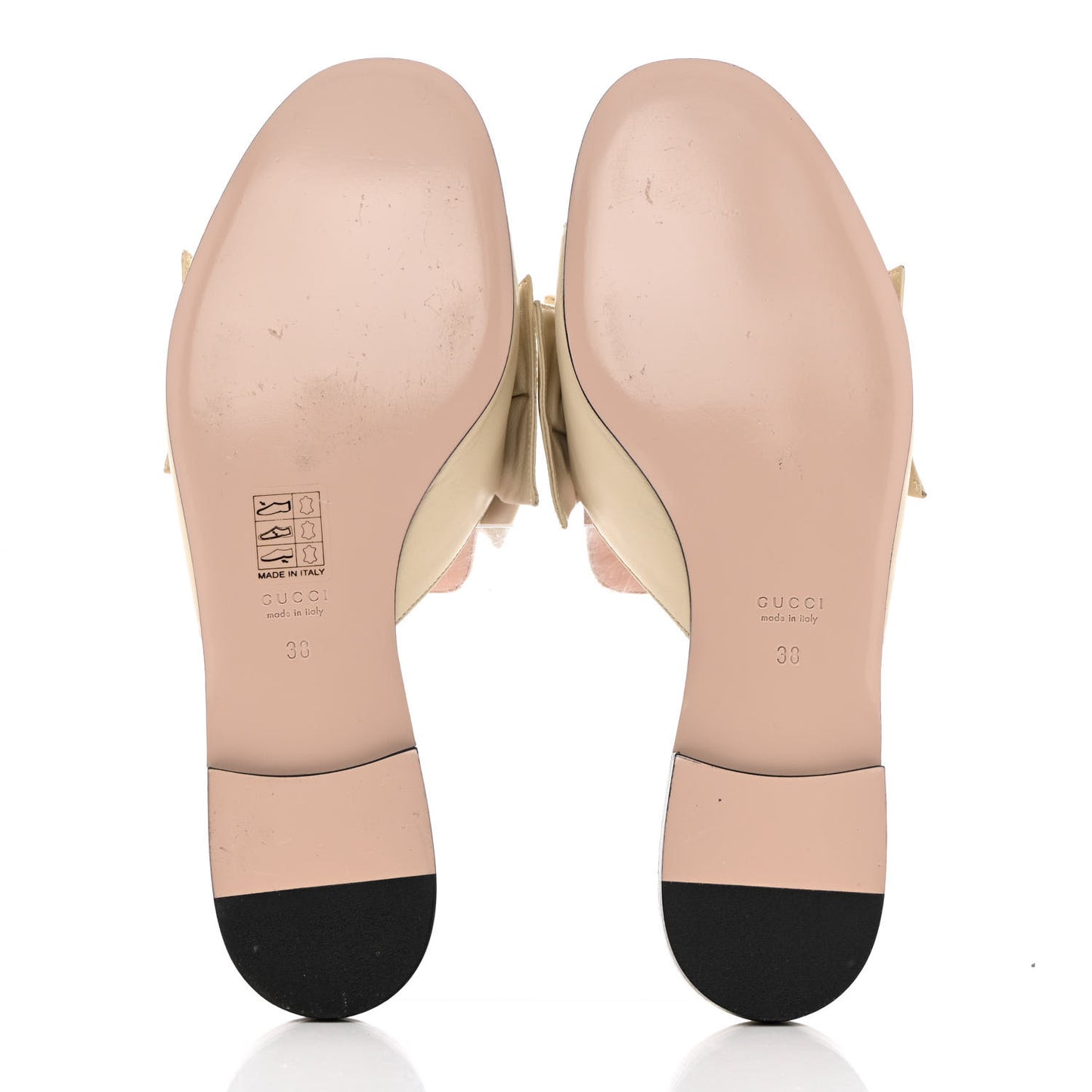 Nappa Queen Margaret Flat Slide Sandals 38 Vintage White