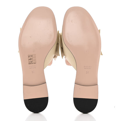 Gucci Nappa Queen Margaret Flat Slide Sandals 38 Vintage White 6 of 11