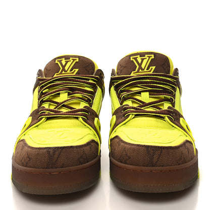 Louis Vuitton Calfskin Mens LV Trainer Sneakers 9.5 Yellow Brown 2 of 8