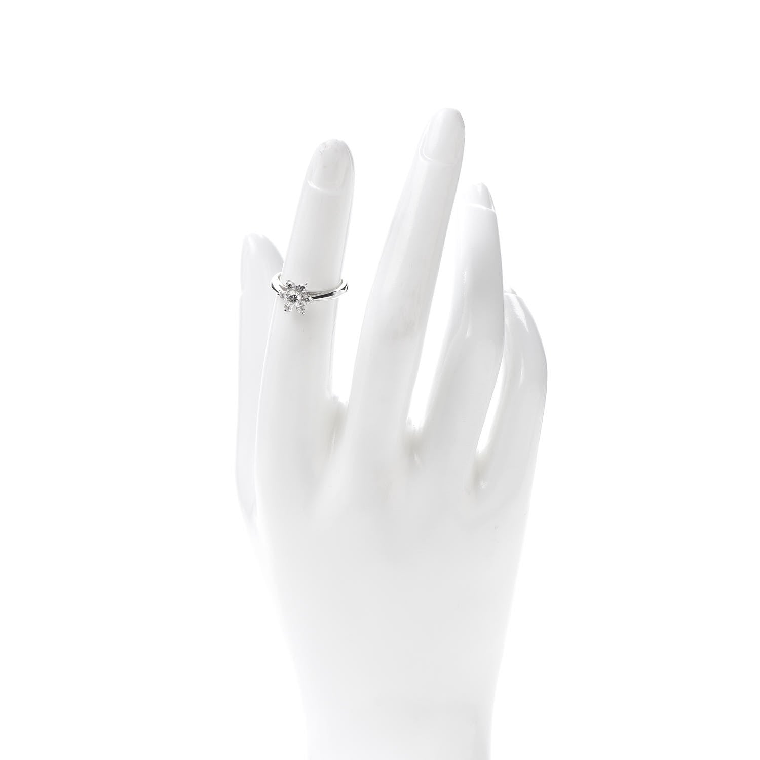 Tiffany Platinum Diamond Flower Ring 48 4.5 2 of 5