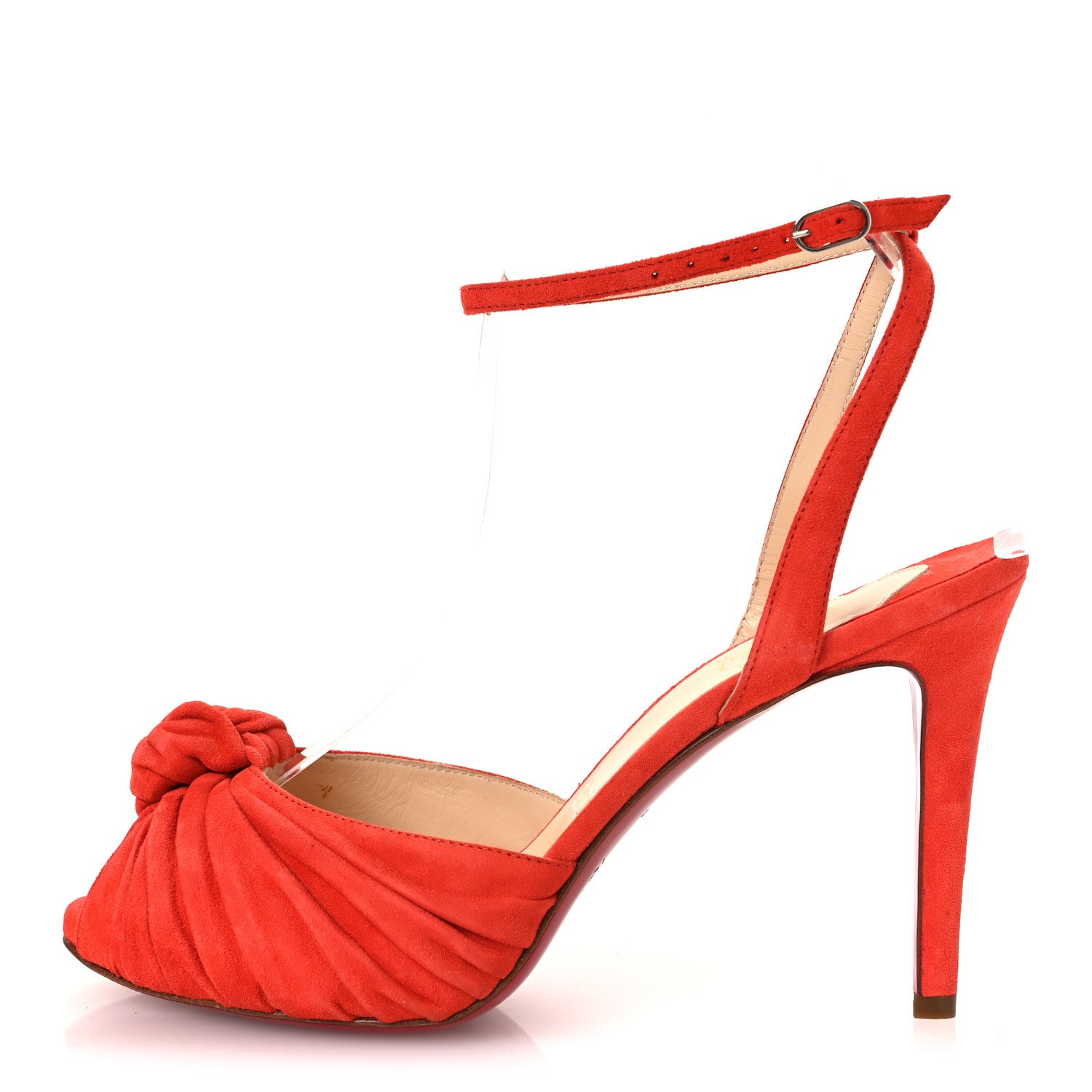 Christian Louboutin Veau Velours Greissimo 100 Sandals 37 Lipstick 1 of 12