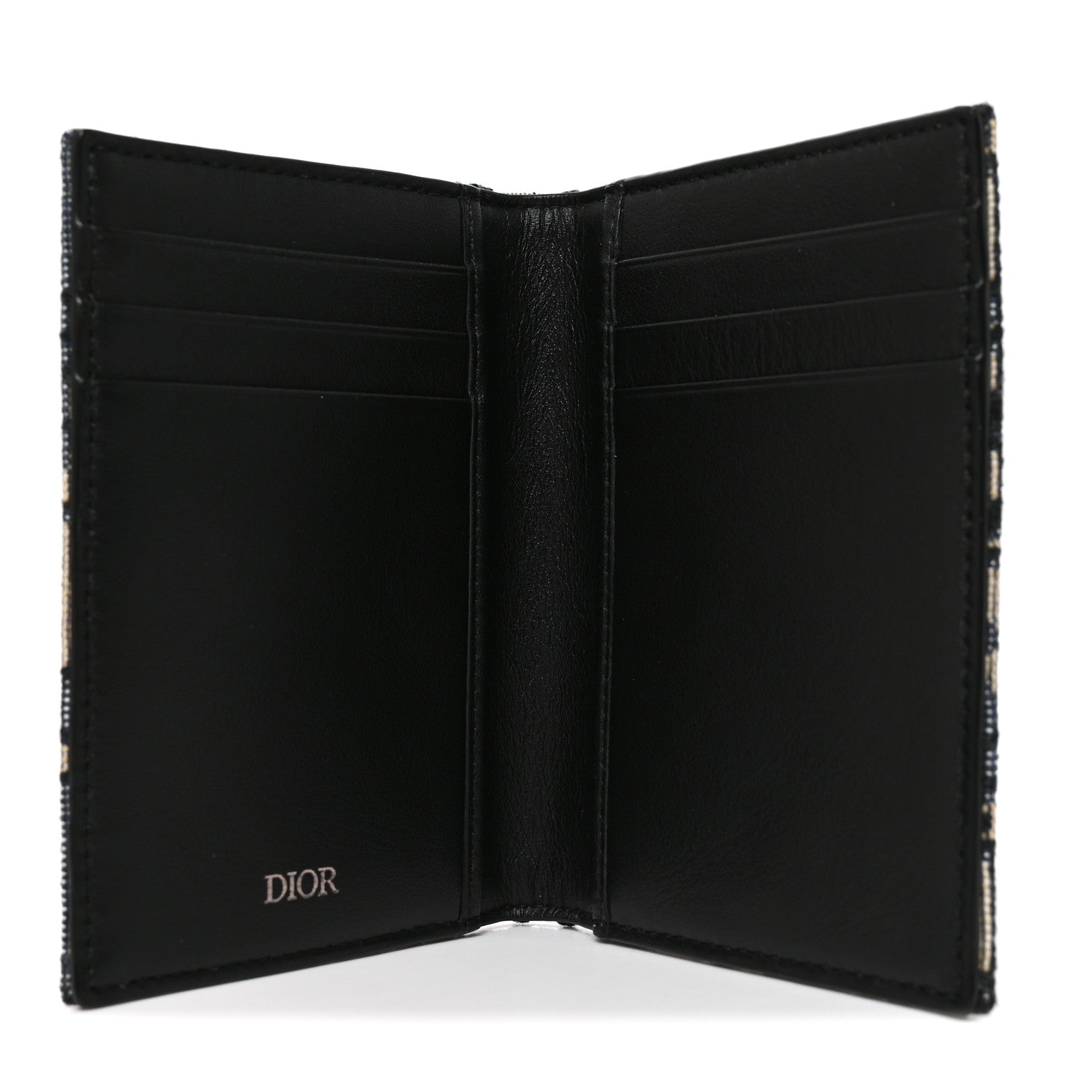 Christian Dior Oblique Bi-Fold Card Holder Blue 5 of 7