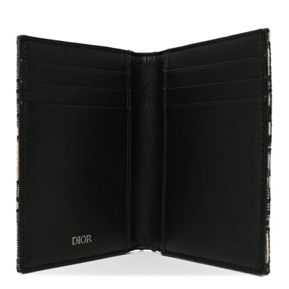Christian Dior Oblique Bi-Fold Card Holder Blue 5 of 7