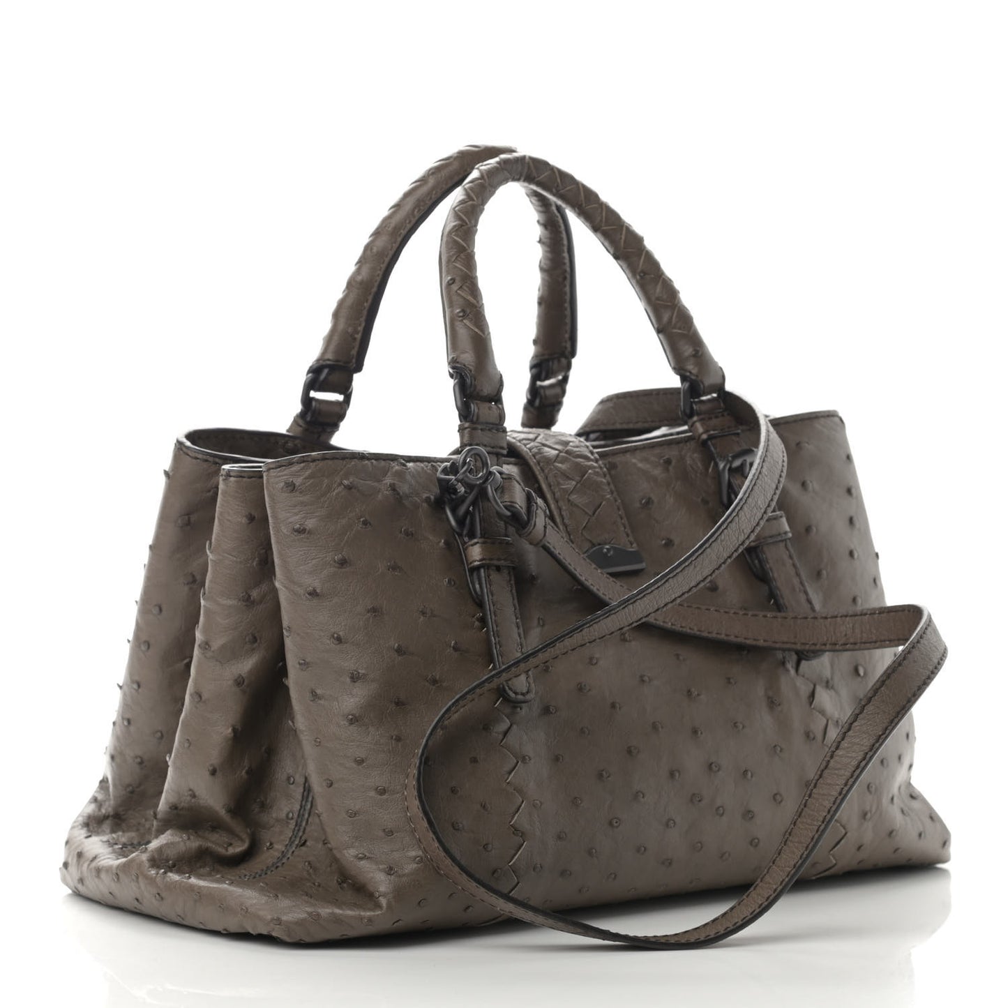 Ostrich Small Roma Tote Brown