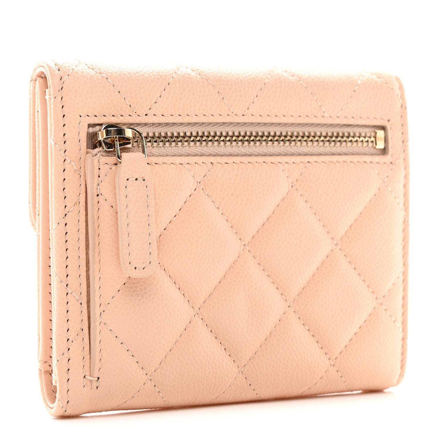 Chanel Caviar Quilted Compact Flap Wallet Light Beige 3 of 8