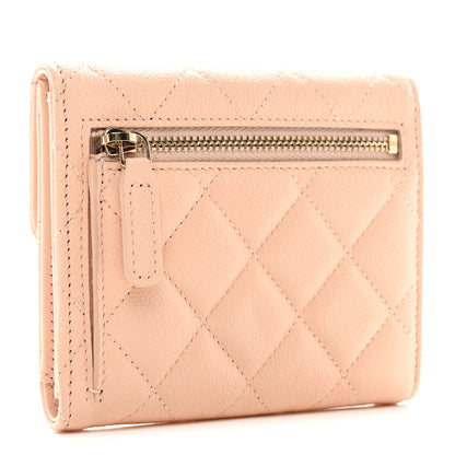 Chanel Caviar Quilted Compact Flap Wallet Light Beige 3 of 8