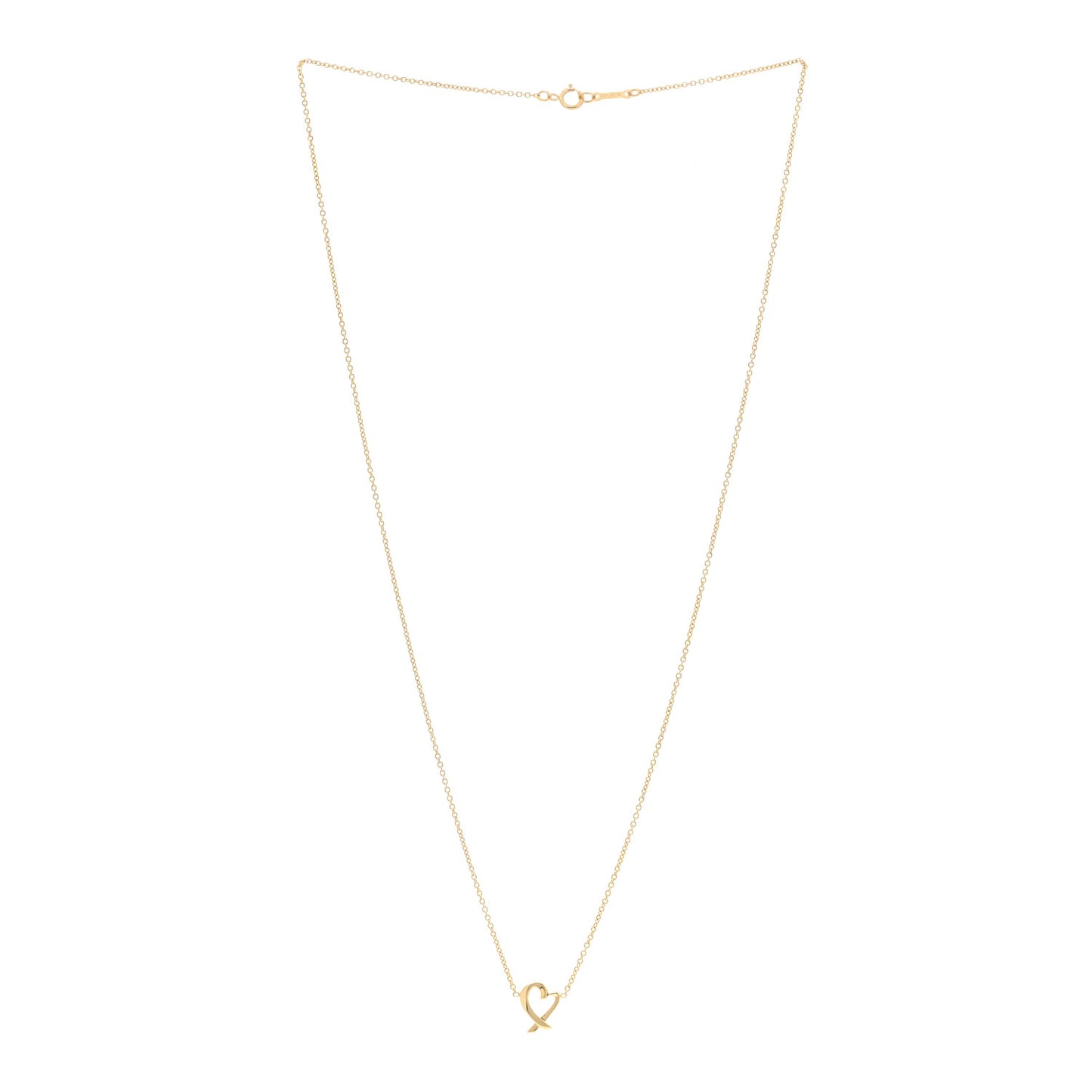 18K Yellow Gold Small Paloma Picasso Loving Heart Pendant Necklace