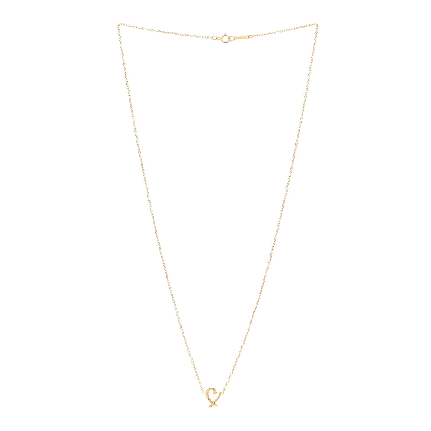 Tiffany 18K Yellow Gold Small Paloma Picasso Loving Heart Pendant Necklace 3 of 5