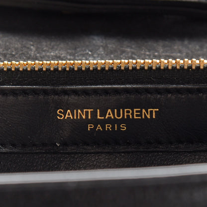 Saint Laurent Crocodile Embossed Nubuck Monogram Chain Wallet in Black 6 of 9