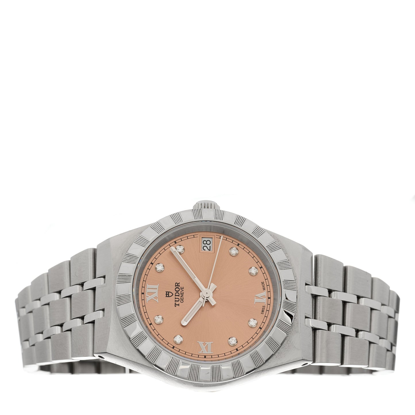Stainless Steel Diamond 34mm Royal Automatic Watch Pink 28400