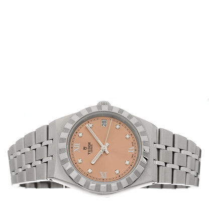 TUDOR Stainless Steel Diamond 34mm Royal Automatic Watch Pink 28400 2 of 5